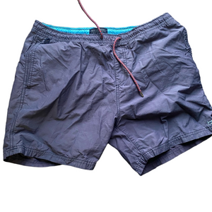 Scotch & Soda Charcoal Swim Trunks with Teal Accent